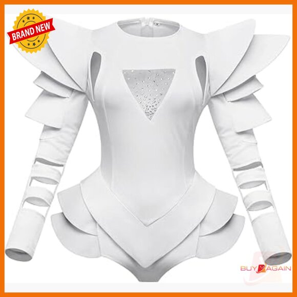 Long Sleeve Bodysuit Jumpsuit for Dance Festivals Fitted Medium